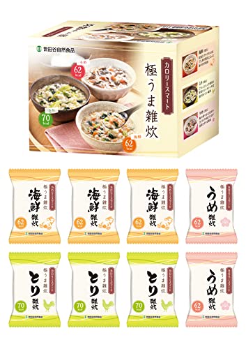 世田谷自然食品 カロリースマート 極うま雑炊 3種セット (海鮮3食セット   とり3食セット   うめ2食セット   8食入) フリーズドライ (置き換え 低カロリー カロリー対策) お粥 インスタ