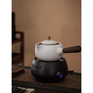 敬廉日式家用煮茶壺養生壺電陶爐煮茶器側把陶瓷蒸茶器泡茶老白壺