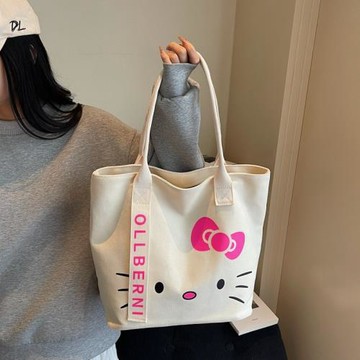 hellokitty手提袋休閑單肩手提包可愛少女心kt貓通勤學生帆布包包