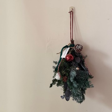 【聖誕精靈掛飾】聖誕花圈 永生雪松 交換禮物 聖誕禮物 聖誕掛飾