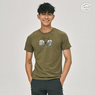 ADISI 男親膚空氣柔感快乾圓領上衣AL2311019 (M-2XL) 橄欖綠｜仿棉感 吸濕排汗 快乾 速乾 機能 排汗衣