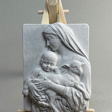 聖母慈愛 清水模軟裝 居家擴香 香氛擺件 水泥軟裝 附木架