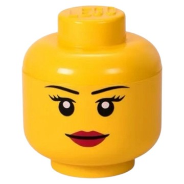 ROOM COPENHAGEN LEGO 積木人頭收納盒 微笑女孩  黃色  1個
