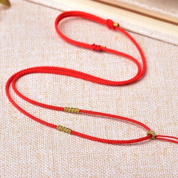 精緻手編項繩手工編織項鍊吊墜繩黃金翡翠玉器石可調整吊飾掛脖繩簡約細款女男