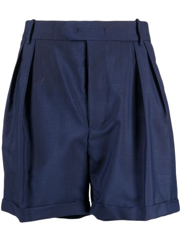Bally - pleated twill tailored shorts - men - Cotton/Mohair/Wool - 54 - Blue