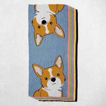 柯基 寵物犬貓圖樣 毛巾/方巾/運動毛巾 多圖樣可選