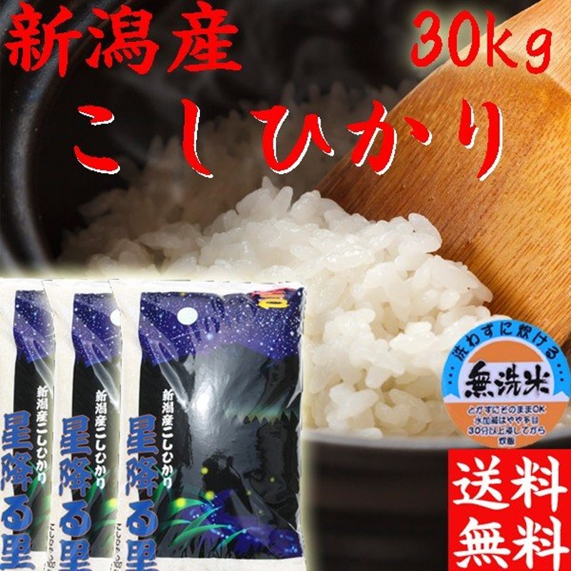 新米 無洗米 30kg 送料無料 令和4年 新潟産 コシヒカリ 無洗米 30kg 送料無料 無洗米30kg 新潟県産コシヒカリ ３0kg 美味しいお米  通販 LINEポイント最大0.5%GET | LINEショッピング