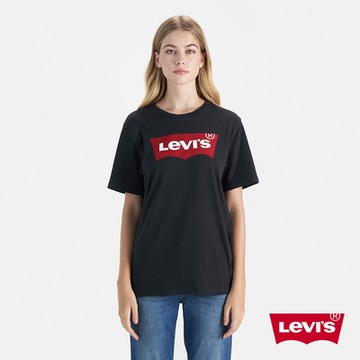 Levis 男女同款 短袖T恤 / 修身版型 / 經典LOGO TEE / 黑