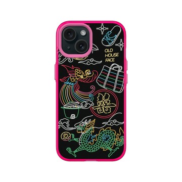 iPhone 15 Clear 粉漾桃 - 老屋顏 Old House Face - 台灣霓虹