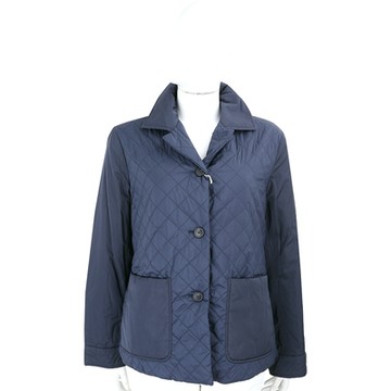 Max Mara-WEEKEND SACCO 菱格絎縫尼龍拼接口袋深藍外套