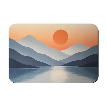 【怪獸】日竹門 30秒瞬吸 軟式珪藻土吸水地墊 極簡山景系列 (60x40cm)-霞山靜語