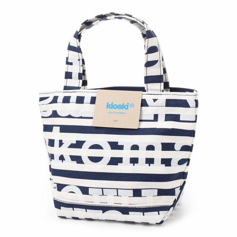 マリメッコ marimekko トートバッグ PIENI AHKERA TASARAITA LOGO  