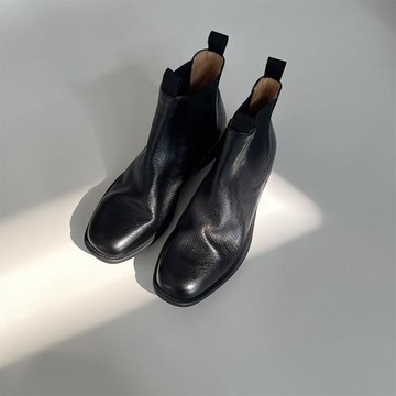 切爾西靴秋冬棕色真皮復古做舊褶皺靴子炸街小短靴厚底煙筒馬丁靴