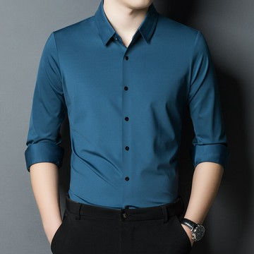 【巴黎精品】現貨+預購 頂級長袖T恤純棉上衣直筒褲棉質休閒襯衫大碼男裝-休閒免燙男上衣9色a1lf24