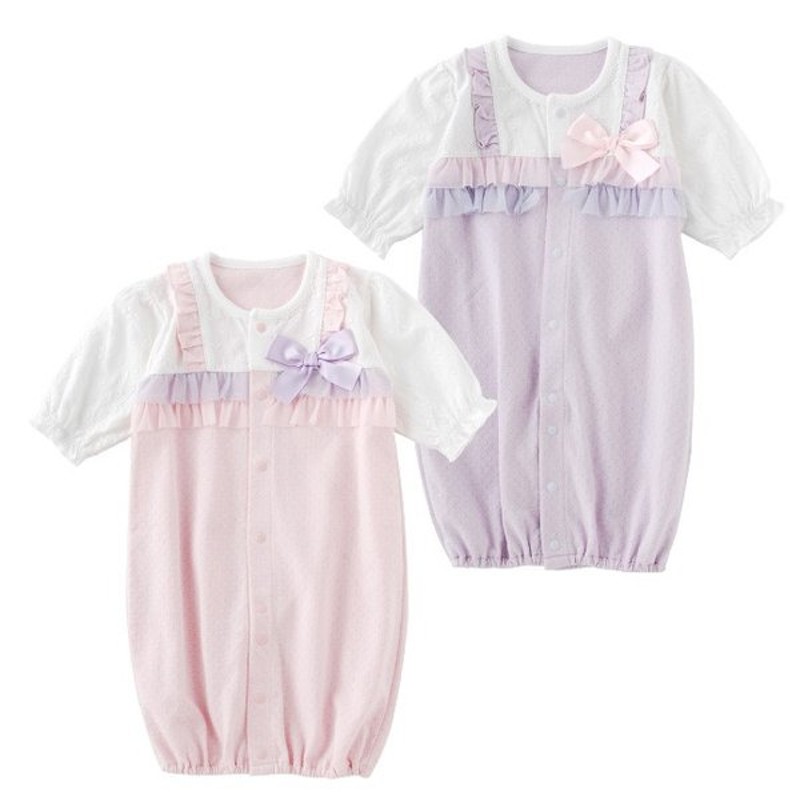 ベビー服 赤ちゃん 服 ベビー ツーウェイオール 女の子 新生児 2wayオール ドレスオール 50 60 フリル付き新生児ツーウェイオール 通販 Lineポイント最大0 5 Get Lineショッピング
