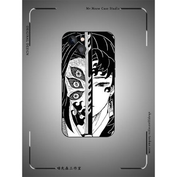 鬼滅之刃黑死牟繼國緣一黑白日系動漫手機殼適用iPhone16全包防摔14磨砂13液態硅膠12蘋果15ProMax玻璃保護套