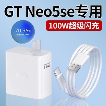 適用于真我GT Neo5se充電器頭100W瓦超級閃充realme gtneo5se手機充電插頭快充真我100w充電器加長套裝