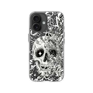 iPhone 16 Clear Case（相機按鈕） 透明 - Ted Leonid Melendres - Rebirth Skull 重生的骷髏