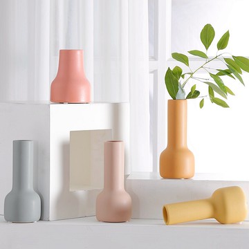 莫蘭迪色ins北歐陶瓷花瓶簡約風格家居擺設裝飾客廳創意插花擺件