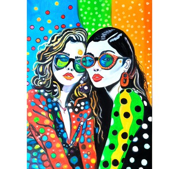 原創畫 Two Girls Painting Art 原創藝術油畫 Oil On Canvas
