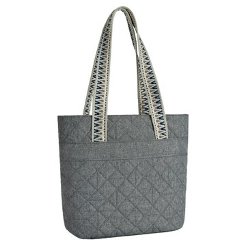 TRAVELON Boho 雙層防盜托特包  格紋灰  39 x 14 x 27cm