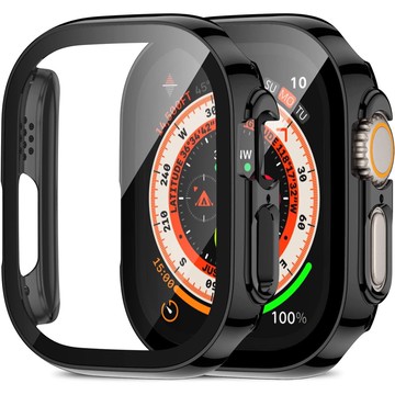 鋼化屏幕保護膜玻璃+保護殼兼容 apple Watch Ultra 3 2 1 49mm