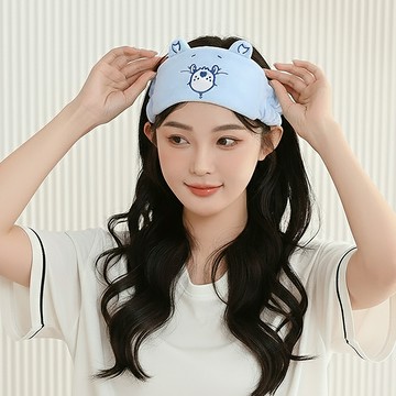 【CARE BEARS彩虹熊】可愛束髮帶 藍