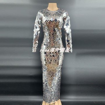 豪華服裝制造商閃光亮片優雅連衣裙女晚裝奢華華麗女長款派對禮服