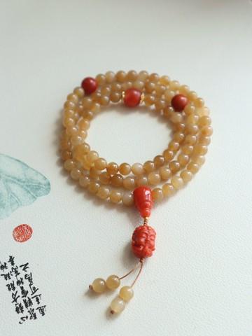 天然糖料和田玉手鏈多圈精品新疆糖料脂份厚 平安喜樂順遂無憂