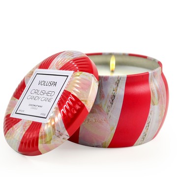 VOLUSPA 香氛蠟燭-馬卡龍系列 甜心拐杖糖 錫盒 4oz/113g