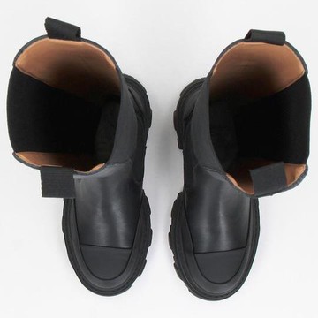 FREAK'S STORE High Chelsea Boot Black Stitch 粗跟厚底長筒靴 36-38碼