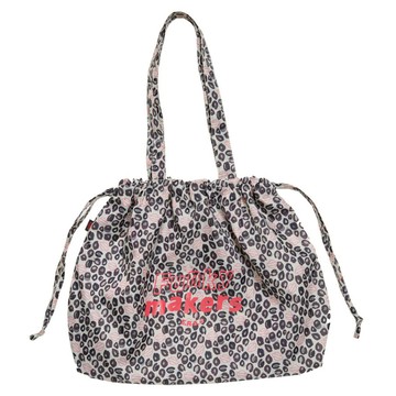 【ERSS】購物袋 環保袋 提袋 束口袋 防潑水 收納 紫紅格紋 豹紋 蕾絲【K20021】