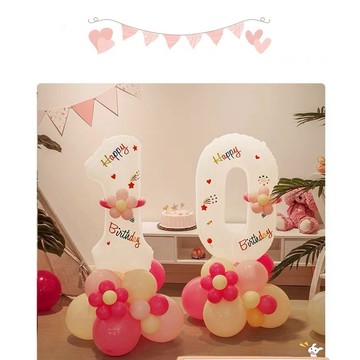 🌸可娜的夢想角落🌸[現貨當天寄]【白色生日歲數立柱】生日派對佈置 婚禮佈置 寶寶周歲慶祝 鋁箔氣球 告白 求婚 周歲