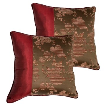 J&N 剪影緹花抱枕 2個 紅色 60 x 60cm