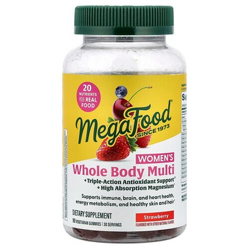 MegaFood, 女性全身多維生素軟糖，草莓味，90 粒素食軟糖
