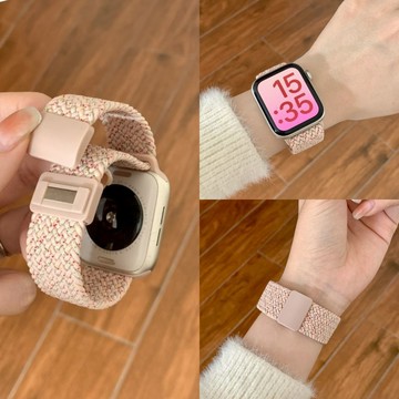 台灣/✨新款编织磁吸适用Applewatchs10表带显白iwatch987表带456女se