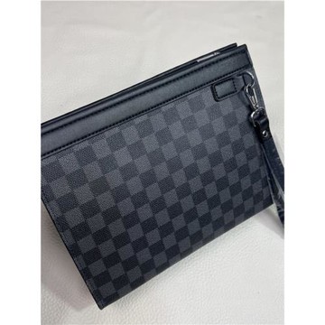 2025時尚男士手包 休閑格紋手拿包 潮牌男女手腕包 手抓包信封包