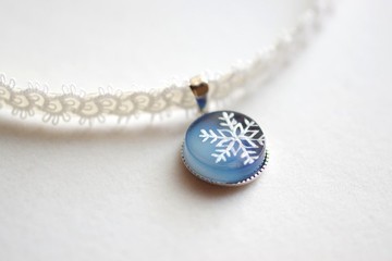 樹脂藝術 方形吊墜・夜色深處