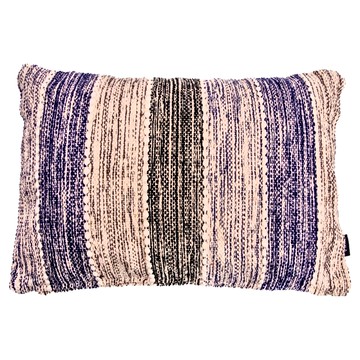 HOLA 和樂家居 艾禮思緹花手工編織棉質抱枕套  藍米  50 x 35 x 0.5cm