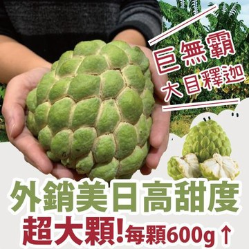 【十翼饌選果】台東巨無霸大目釋迦輸日x2盒入(3-4顆/5斤/盒)