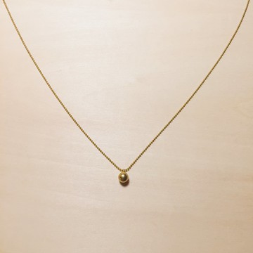 復古純黃銅球球項鍊