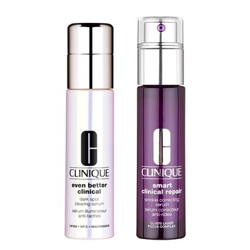 【CLINIQUE 倩碧】【超值雙瓶組合】天才激光修護煥膚精華+超激光勻淨白淡斑精華PRO 專櫃公司貨 (30ml+30ml)
