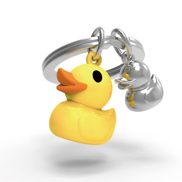 Metalmorphose 金屬鑰匙圈 口袋大小的QUACK  1個  小黃鴨 銀色