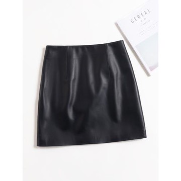 高階小羊皮真皮皮裙半身裙女秋季新款A字包臀短裙高腰顯瘦高級感