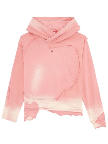 Diesel - F-Maite distressed cotton hoodie - women - Cotton - M - Pink