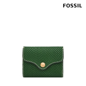 FOSSIL Heritage 輕巧型真皮零錢袋短夾-深草綠 SL8285310