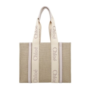 Chloe Woody tote bag帆布托特包(中號/淺灰)