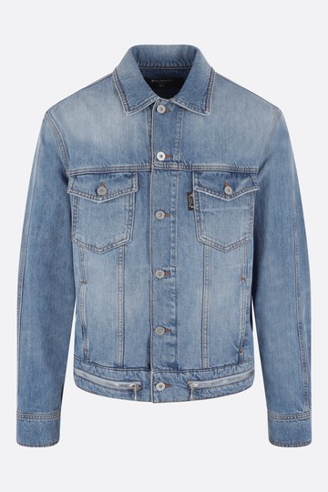 BALMAIN giubbotto in denim con zip Man