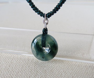 本命年【歲歲平安】冰飄花翡翠絲光編織項鍊*SF03*招財、開運