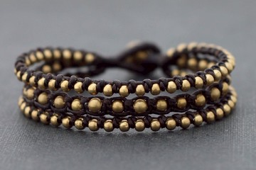 手鍊串珠串珠筆搖滾強棕色